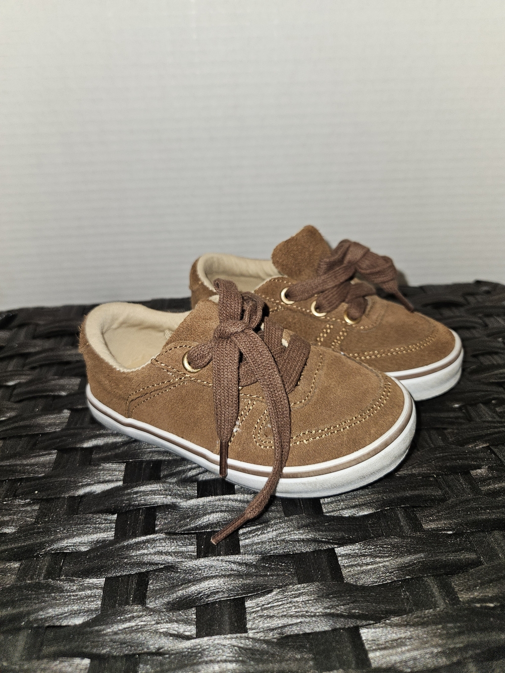 Janie and Jack Brown Suede Toddler Lace-Up Sneakers